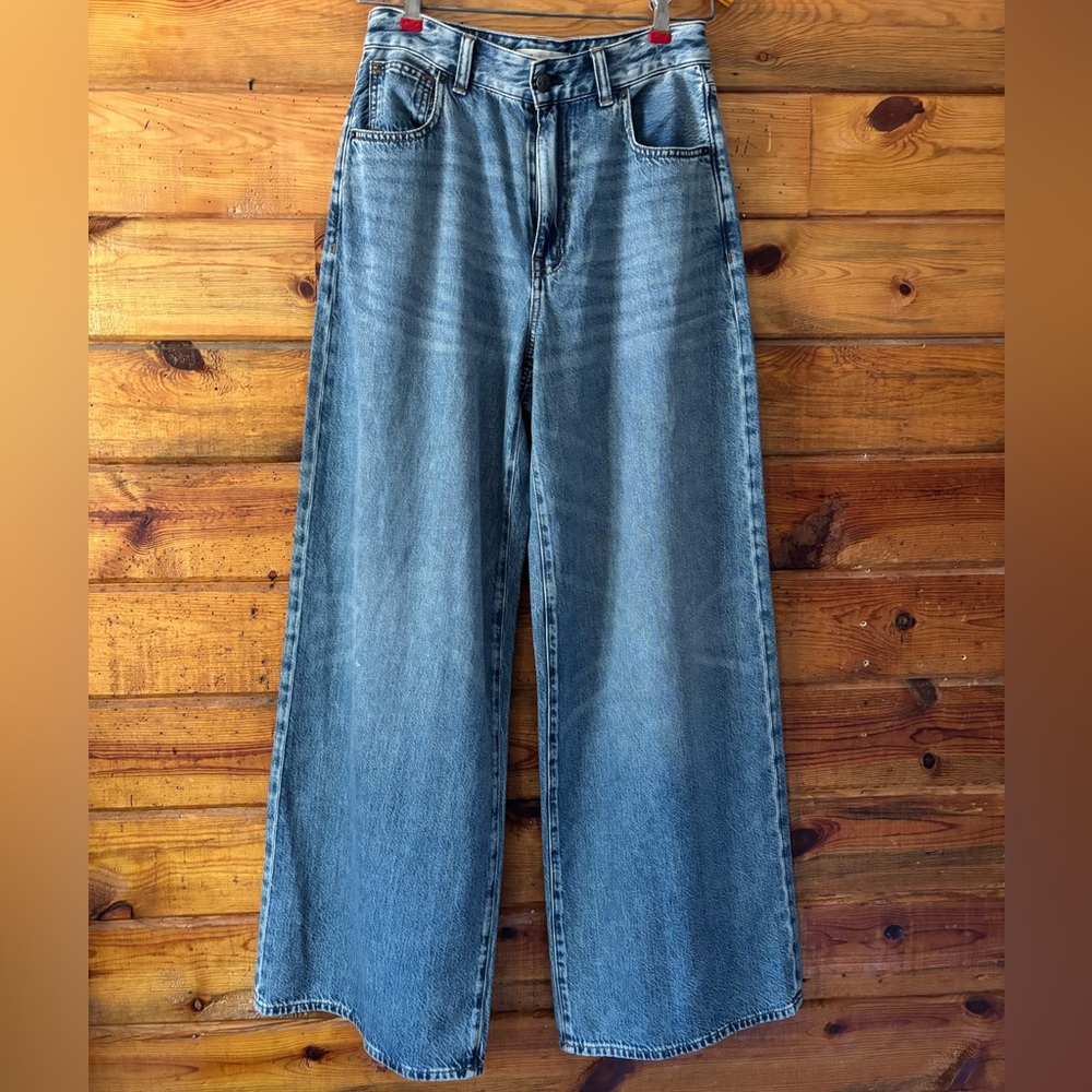 Madewell Women’s Curvy Superwide-Leg Jeans - Light Blue Denim